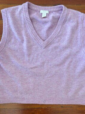 H&M Wool Blend Minimalist Preppy Pink Sweater Vest